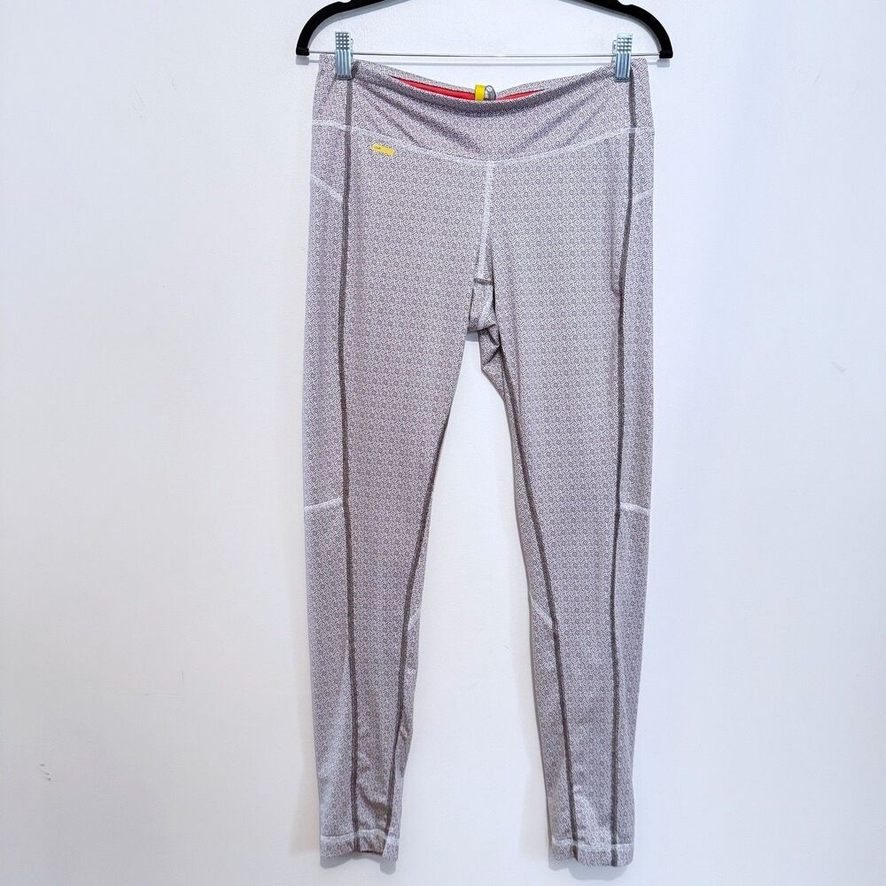 Lole Womens Size M Gray & White Patterned Active Full Length Leggings